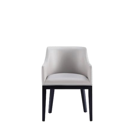 Manhattan Comfort Gansevoort Faux Leather Dining Armchair in Light Grey DC051AR-LG